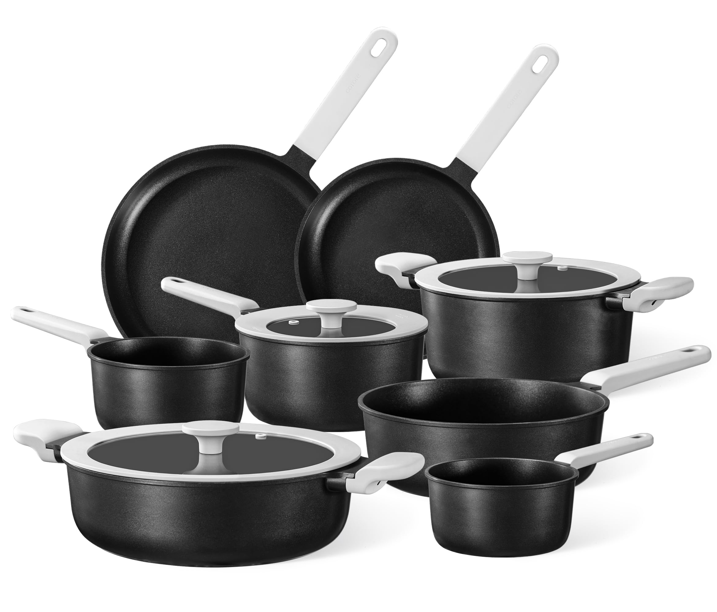 CAROTE Nonstick Pots and Pans, Induction Cookware Set 16pcs Kitchen Cooking Sets, Pot and Pan Non Stick w/Frying pan (PFOS, PFOA Free)